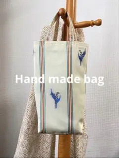 【新品】ハンドメイド　ミニトートバッグ　鈴蘭　スズランの花　高級生地