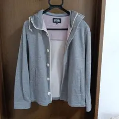 BEAMS フード付きグレーパーカー