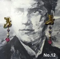 ハンドメイド　ピアス　シューズ　アンティーク風