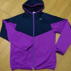 Nike フード付きナイロンジャケット 紫/黒