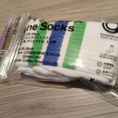 お正月限定品 Line Socks コンビニホワイト ラメ 25-28cm