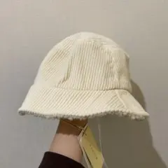 クリーム色 コーデュロイ バケットハット
