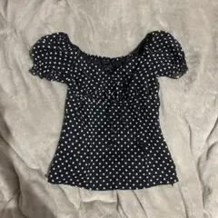 CECIL McBEE 水玉模様オフショルダーシャツ