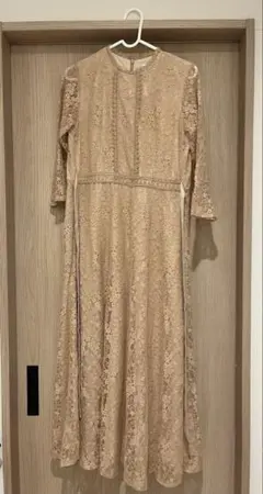 Sweet mommy マタニティ 授乳 ドレス 結婚式　ベージュ レース M