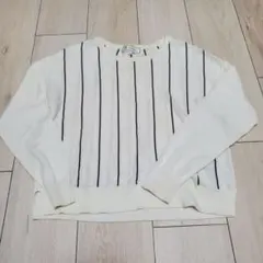 ROPE PICNIC サイズ38 ホワイト ストライプ ニットセーター