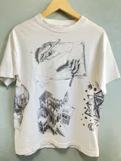 90s M.C.Escher tシャツ usa製 マルチプリント アート