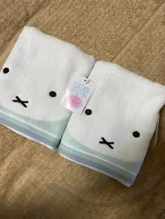 ミッフィー ハンドタオル 無撚糸 ふわふわ ウォッシュ　コットン100％　2枚