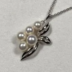 美品 ミキモト パール ネックレス フラワーモチーフ あこや 本真珠