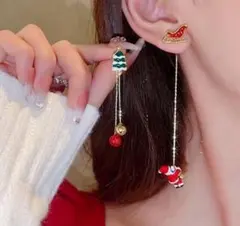 1【クリスマス】【ピアス】サンタクロース ツリー そり 可愛い