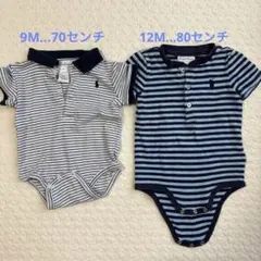 ラルフローレン　ベビー　半袖ロンパース　ネイビー　2枚まとめ売り