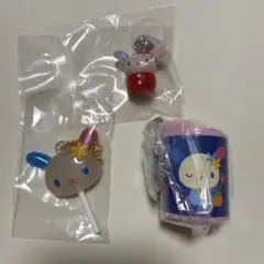 ウサハナ いちごめじるし カラフルキャンディチャーム コインシリンダー 3点