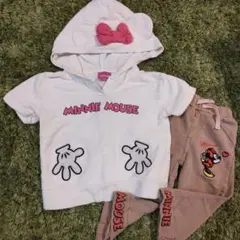 ミニーマウス フード付きTシャツとパンツセット90サイズ