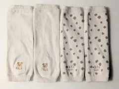 POLO バースデー ベビーレッグウォーマー 2点セット くまさん刺繍 ヒョウ柄