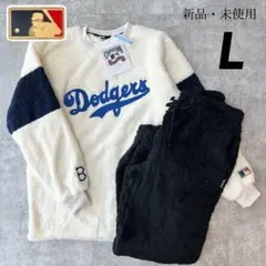 【L】MLB ドジャース　ボアフリースルームウェア 上下セットアップ●パジャマ