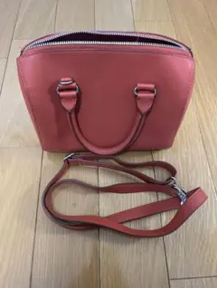 UNIQLO レザータッチ2way ボストンバック　オレンジのサムネイル