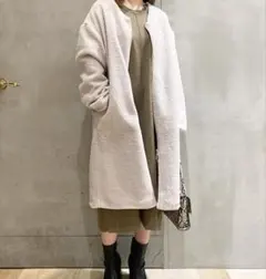【最終お値下げ】【LEPSIM】洗える ライトボアᏙコート グレージュ