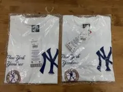 新品 2枚セット NEW ERA ヤンキース 半袖Tシャツ S ホワイト MLB