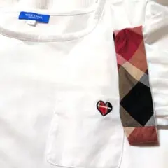ブルーレーベルクレストブリッジ　カットソー　半袖　ハート刺繍　Tシャツ