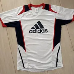 adidas Vネックシャツ ホワイト/ネイビー/レッド