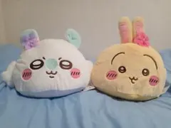 超!!お得【ちいかわ】プレミアムドーム クッション うさぎ＆モモンガ 花飾り付き