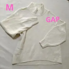 GAP ハイネック バルーンスリーブ ニット M　オフホワイト[S01]
