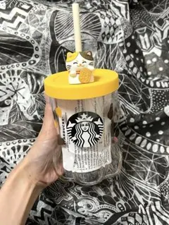 完売　レア　スターバックス　シンガポール　招き猫　猫　ガラスタンブラー　猫足