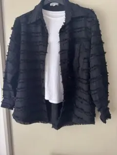 GHOSTPELL フリンジ加工 ブラックシャツ