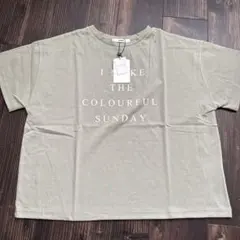 GRL ロゴプリント 半袖Tシャツ カーキ フリーサイズのサムネイル
