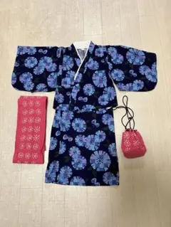子供用 浴衣 紺色 帯付［après les cours］