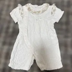 cottoli コトリ　70cm ガーゼ生地　花柄　レース　フリル　ロンパース