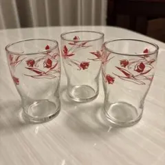 東洋佐々木ガラス　当時物　レトロチューリップ柄 グラス 3個セット
