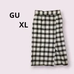 GU XL チェック柄　スリットタイトスカート即購入OK