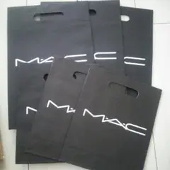 ６点セット MAC新品 ショップ袋 ショッパー小判型 手抜き穴 紙袋 まとめ売り