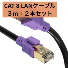 CAT 8 LANケーブル　インターネット　ケーブル　３m 2本セット