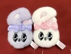 エスターバニー　ミニフェイスマスコット　2個セット　パープル&ピンク　ゴム付き