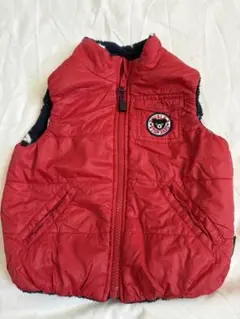 赤いダウンベスト 星柄裏地付き　ダブルビー