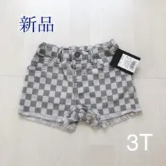 【新品タグ付き】グレーデニムショートパンツ　3T