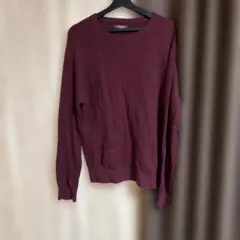 ORIHICAバーガンディ ニットセーター Lサイズ