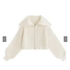 ダブルジップショート丈リブニットトップス[lt33]