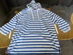 TOMMY HILFIGER 七分袖 フード付きカットソー 薄手 XXL