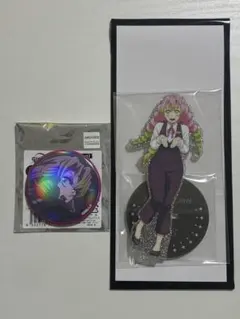 鬼滅の刃 モクテルバー 両面アクリルスタンド グリッター缶バッジ 甘露寺蜜璃