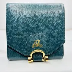 【極美品】ATAO 二つ折り財布 グリーン ゴールド金具のサムネイル