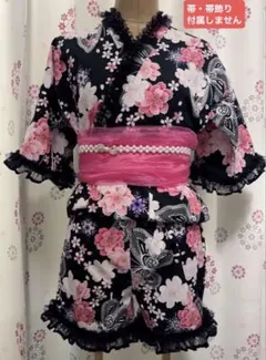 平成 浴衣ドレス 地雷 姫ギャル 蝶々 花 レース フリル 大人用 y2k