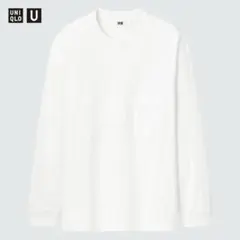 UNIQLO U／クルーネックT(長袖)／ホワイト／S