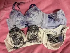 D75 花柄レースブラジャーショーツセット 2セット