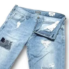 BAYFLOW ベイフロー テーパード ダメージリペア加工 ストレッチ W30