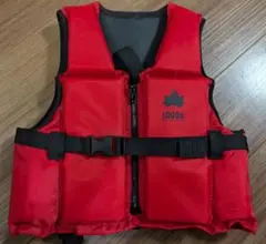 【新品タグ付き】LOGOS ライフジャケット レッド　小学生低学年用のサムネイル