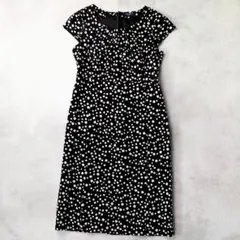 11号】Leilian ドットフレアワンピース Aライン 美品 洗える 日本製