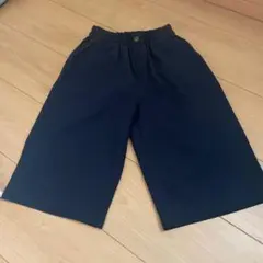 紺色ハーフパンツ ウエストゴム ボタン付き