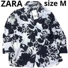 ZARA ザラ 総柄 フラワープリント シャツ メンズ M オーバーサイズのサムネイル